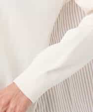 FKSGD30170 MK MICHEL KLEIN(MK ミッシェルクラン) ストライプ切替えデザインニット/洗える アイボリー