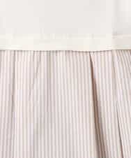 FKSGD30170 MK MICHEL KLEIN(MK ミッシェルクラン) ストライプ切替えデザインニット/洗える アイボリー