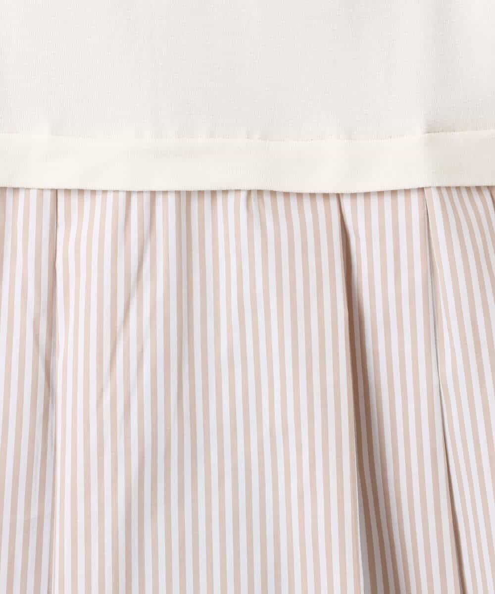 FKSGD30170 MK MICHEL KLEIN(MK ミッシェルクラン) ストライプ切替えデザインニット/洗える アイボリー