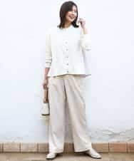 FKSGD30170 MK MICHEL KLEIN(MK ミッシェルクラン) [洗える]ストライプ切替えデザインニット アイボリー