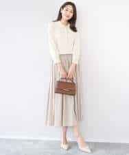 FKSGD31150 MK MICHEL KLEIN(MK ミッシェルクラン) 衿付きニットプルオーバー/洗える ライトブルー