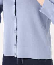 FKSGD31150 MK MICHEL KLEIN(MK ミッシェルクラン) 衿付きニットプルオーバー/洗える ライトブルー