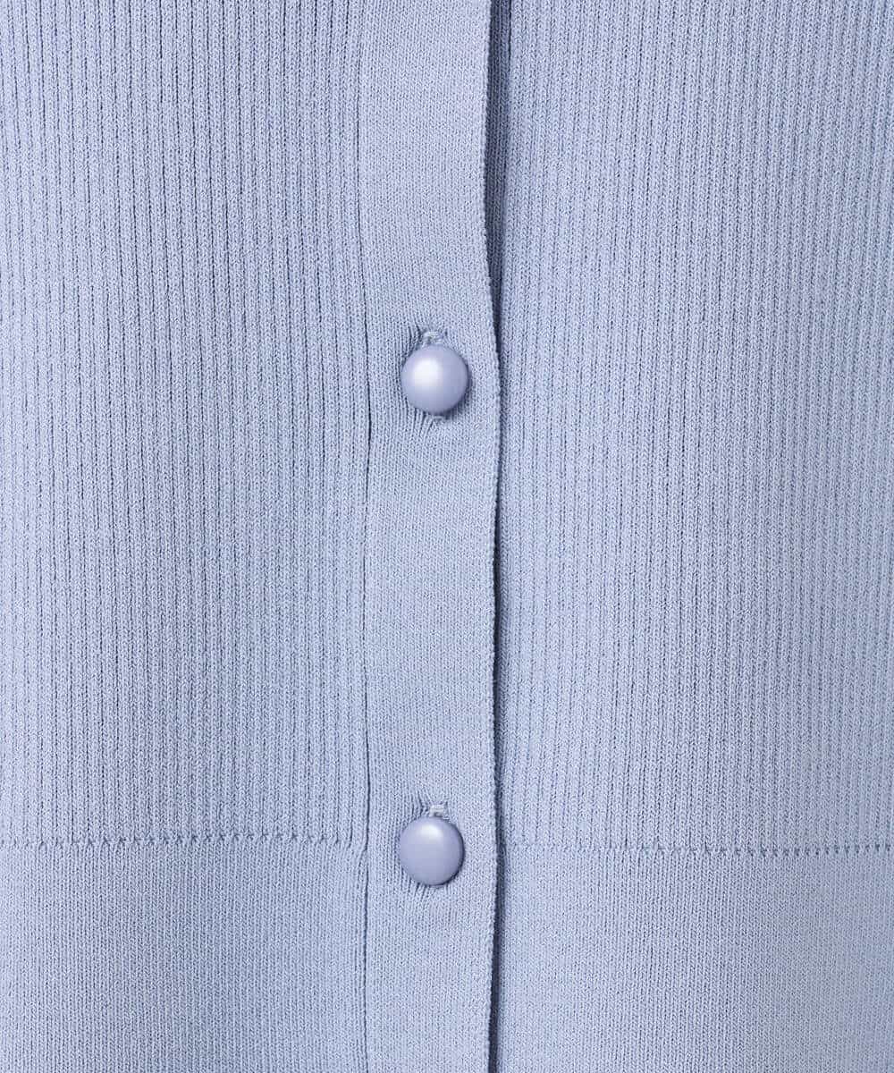 FKSGD31150 MK MICHEL KLEIN(MK ミッシェルクラン) 衿付きニットプルオーバー/洗える ライトブルー