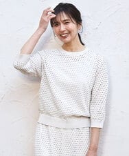 FKSGD32150 MK MICHEL KLEIN(MK ミッシェルクラン) アイレット編みニット/前後2way/洗える ベージュ