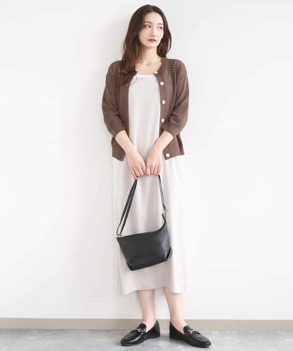 FKSGD32150 MK MICHEL KLEIN(MK ミッシェルクラン) アイレット編みニット/前後2way/洗える ピンク