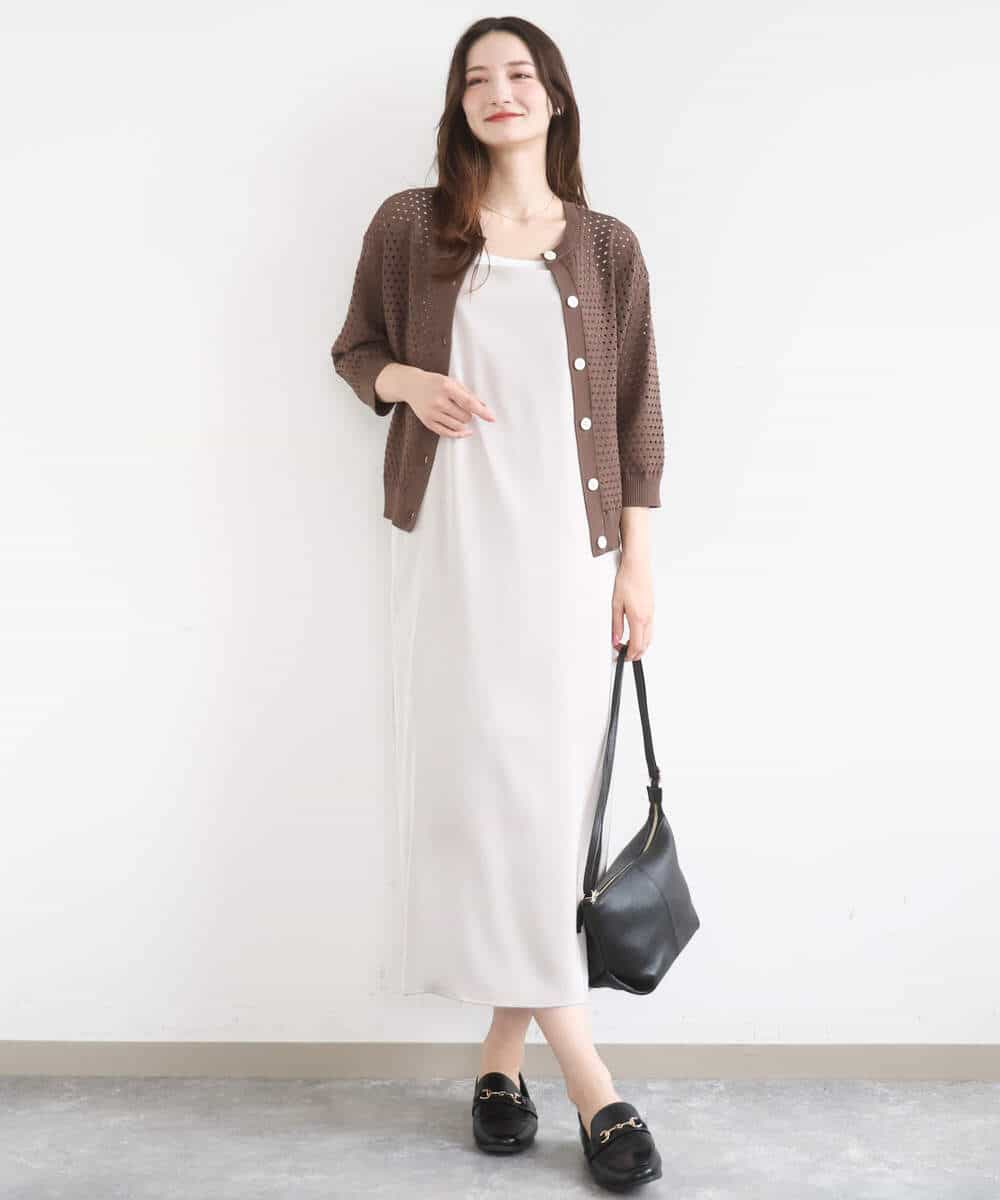 FKSGD32150 MK MICHEL KLEIN(MK ミッシェルクラン) アイレット編みニット/前後2way/洗える ピンク