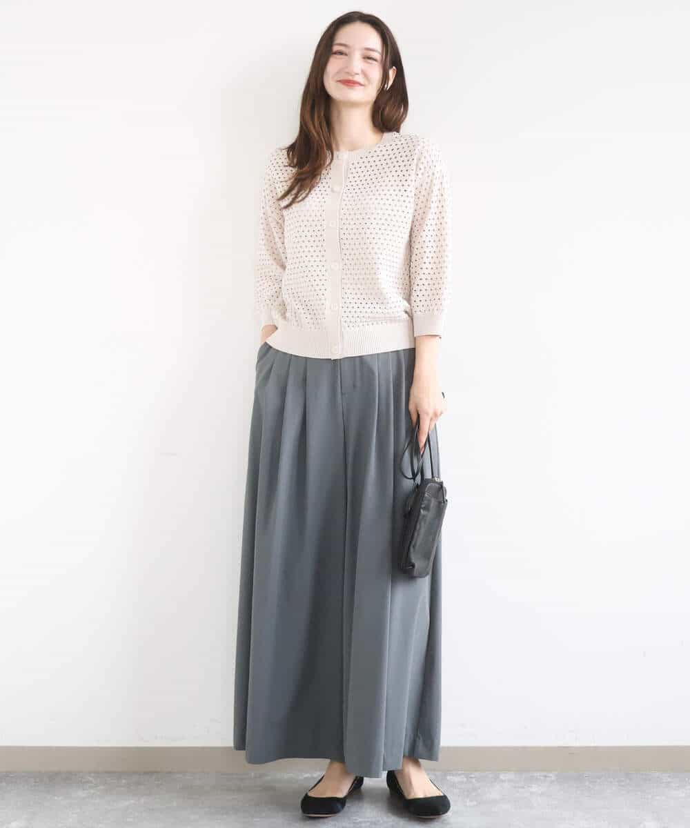 FKSGD32150 MK MICHEL KLEIN(MK ミッシェルクラン) アイレット編みニット/前後2way/洗える ピンク