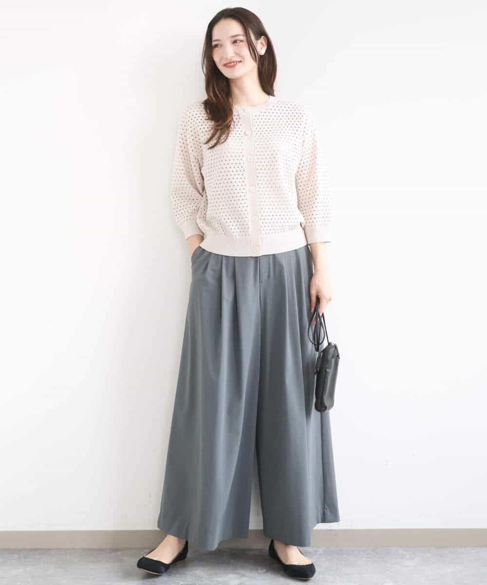 FKSGD32150 MK MICHEL KLEIN(MK ミッシェルクラン) アイレット編みニット/前後2way/洗える ピンク