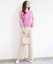 FKSGD32150 MK MICHEL KLEIN(MK ミッシェルクラン) アイレット編みニット/前後2way/洗える ピンク