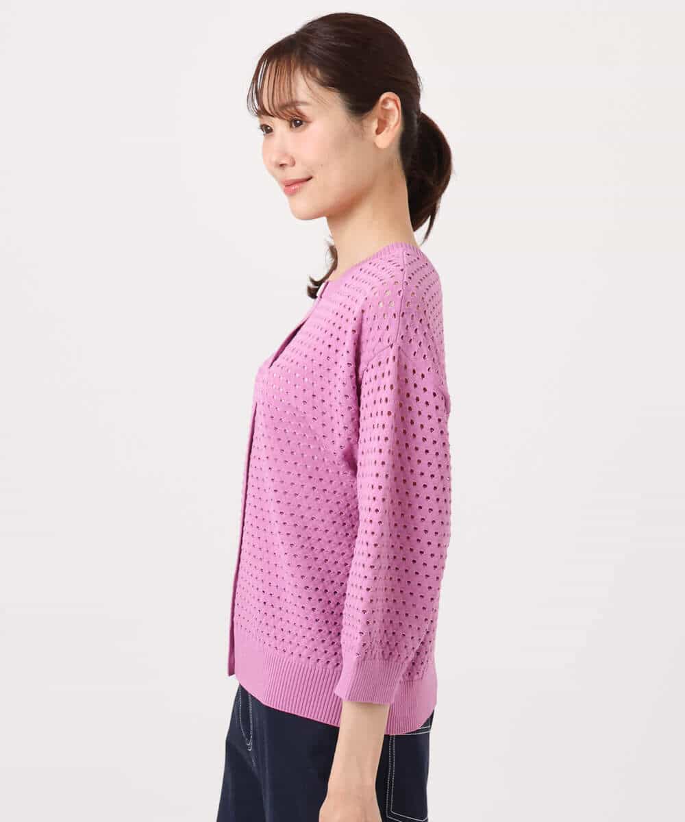 FKSGD32150 MK MICHEL KLEIN(MK ミッシェルクラン) アイレット編みニット/前後2way/洗える ピンク