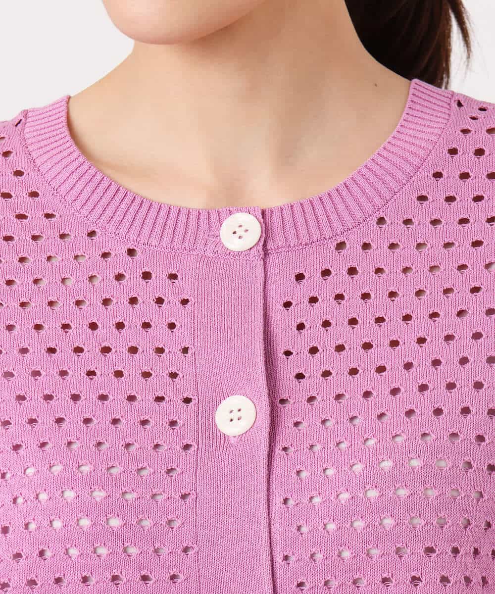 FKSGD32150 MK MICHEL KLEIN(MK ミッシェルクラン) アイレット編みニット/前後2way/洗える ピンク