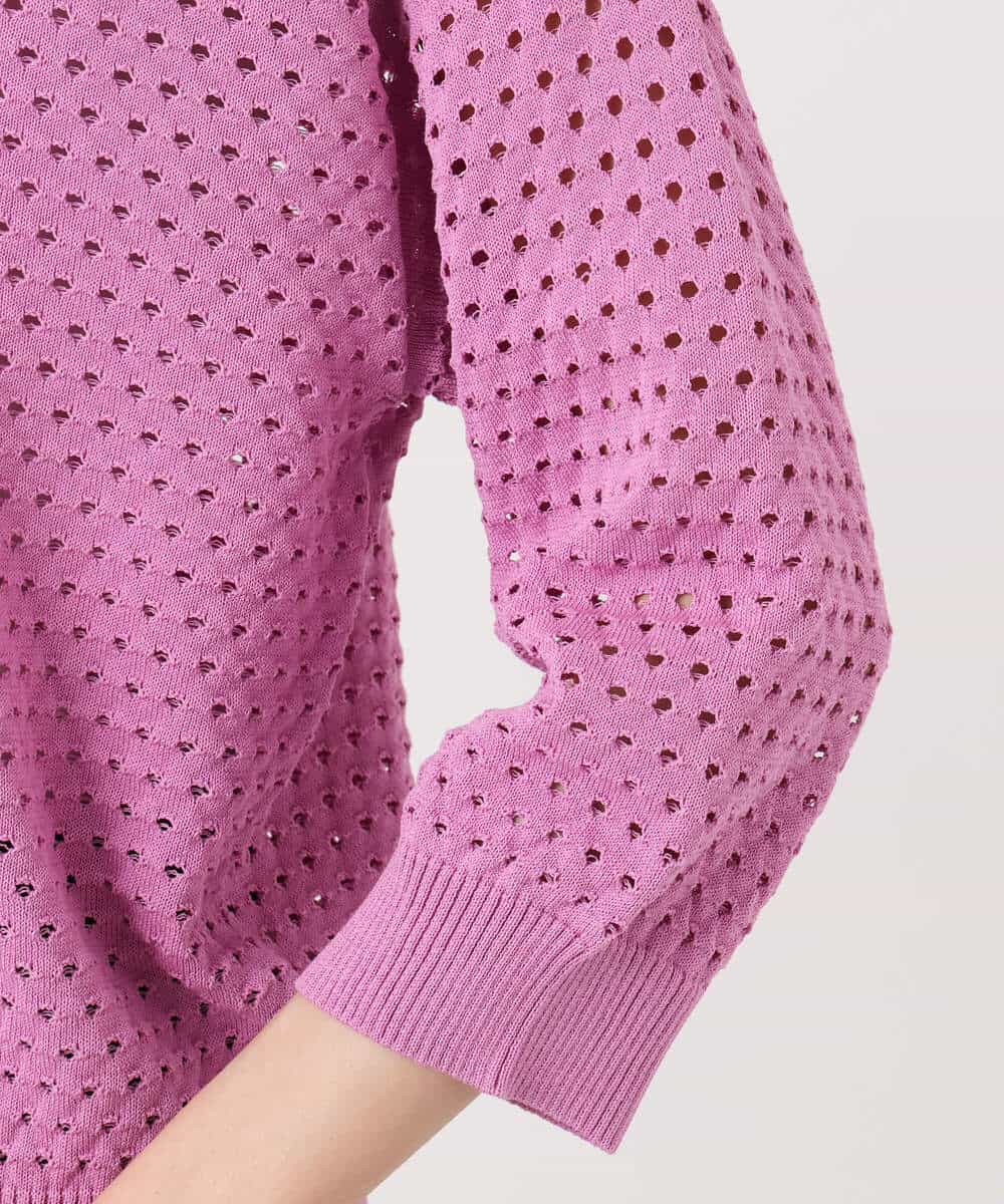 FKSGD32150 MK MICHEL KLEIN(MK ミッシェルクラン) アイレット編みニット/前後2way/洗える ピンク