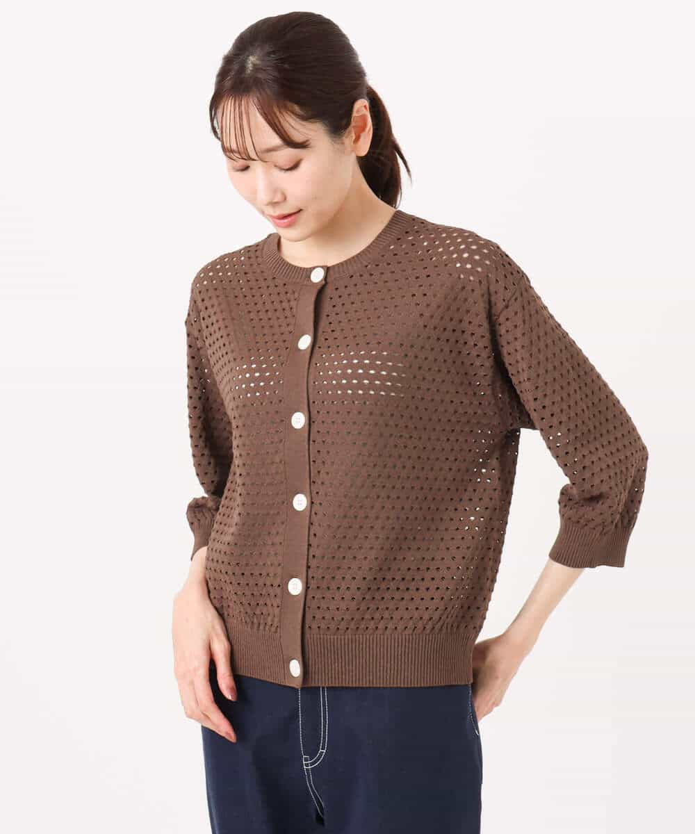 FKSGD32150 MK MICHEL KLEIN(MK ミッシェルクラン) アイレット編みニット/前後2way/洗える ピンク