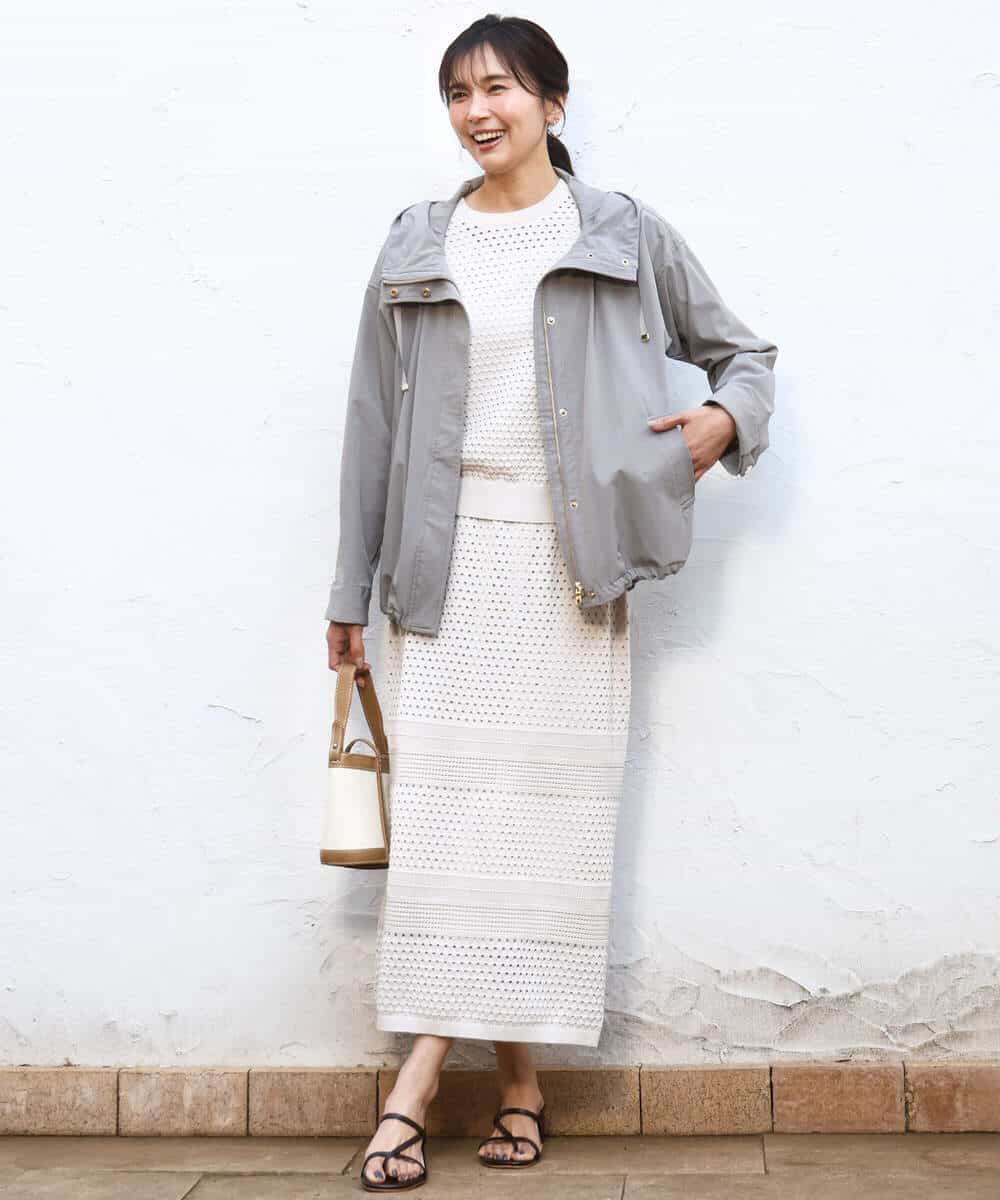 FKSGD32150 MK MICHEL KLEIN(MK ミッシェルクラン) アイレット編みニット/前後2way/洗える ピンク