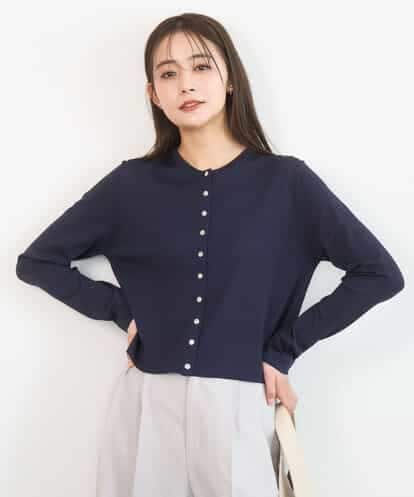 FKSGD40140 MK MICHEL KLEIN ドット釦ニットカーディガン/接触冷感/UVカット/洗える