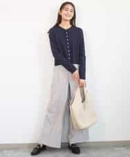 FKSGD40140 MK MICHEL KLEIN(MK ミッシェルクラン) [UVカット/接触冷感/洗える]ドット釦ニットカーディガン ネイビー