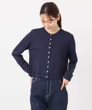 FKSGD40140 MK MICHEL KLEIN(MK ミッシェルクラン) [UVカット/接触冷感/洗える]ドット釦ニットカーディガン ネイビー