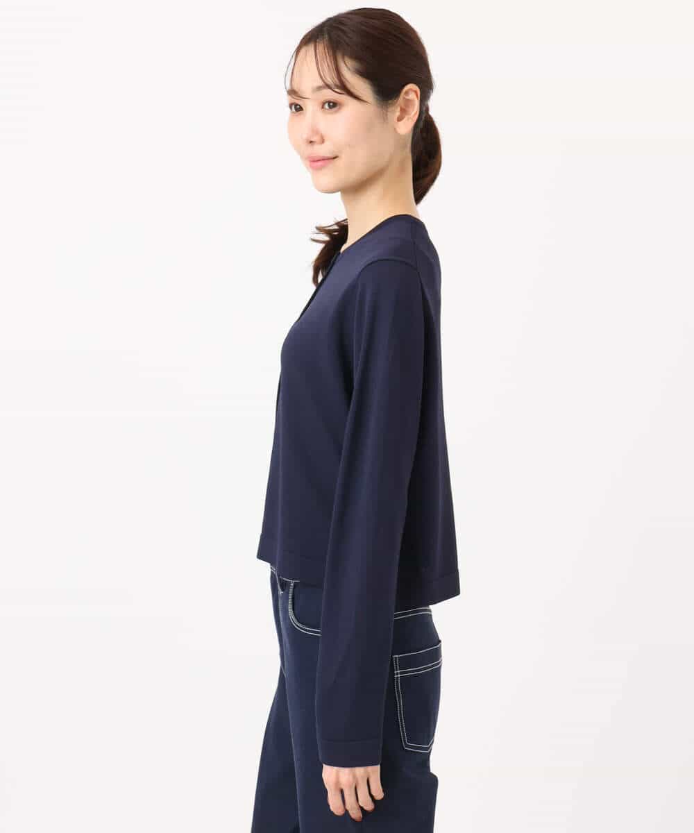 FKSGD40140 MK MICHEL KLEIN(MK ミッシェルクラン) [UVカット/接触冷感/洗える]ドット釦ニットカーディガン ネイビー