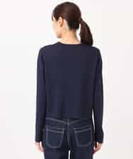 FKSGD40140 MK MICHEL KLEIN(MK ミッシェルクラン) [UVカット/接触冷感/洗える]ドット釦ニットカーディガン ネイビー