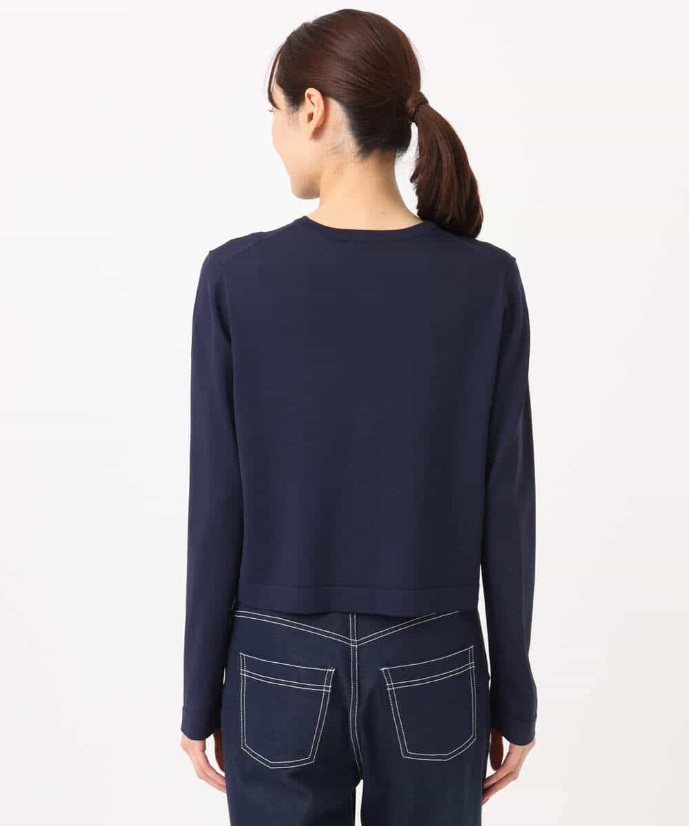 FKSGD40140 MK MICHEL KLEIN(MK ミッシェルクラン) [UVカット/接触冷感/洗える]ドット釦ニットカーディガン ネイビー