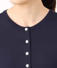 FKSGD40140 MK MICHEL KLEIN(MK ミッシェルクラン) [UVカット/接触冷感/洗える]ドット釦ニットカーディガン ネイビー