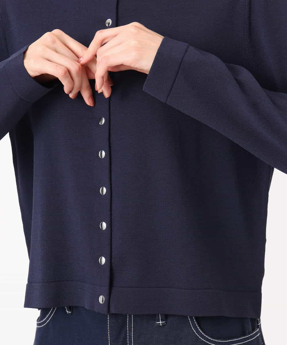 FKSGD40140 MK MICHEL KLEIN(MK ミッシェルクラン) [UVカット/接触冷感/洗える]ドット釦ニットカーディガン ネイビー