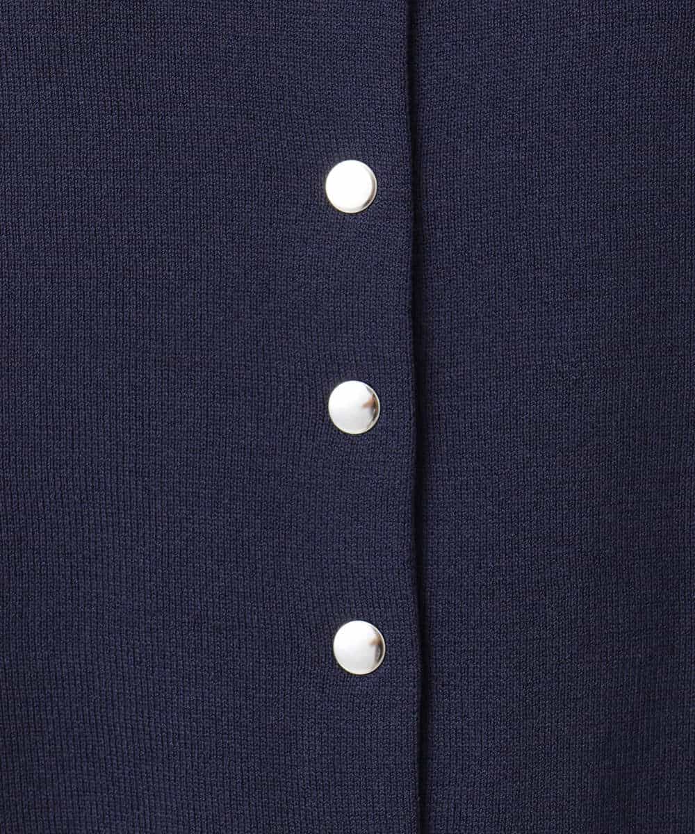 FKSGD40140 MK MICHEL KLEIN(MK ミッシェルクラン) [UVカット/接触冷感/洗える]ドット釦ニットカーディガン ネイビー