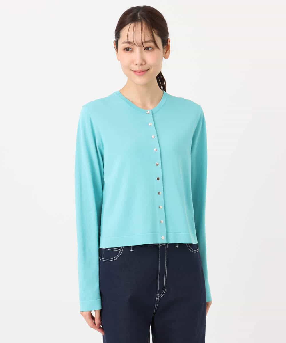 FKSGD40140 MK MICHEL KLEIN(MK ミッシェルクラン) [UVカット/接触冷感/洗える]ドット釦ニットカーディガン ネイビー