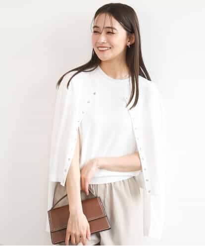 FKSGD40140 MK MICHEL KLEIN ドット釦ニットカーディガン/接触冷感/UVカット/洗える