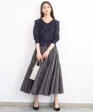 FKSGD41160 MK MICHEL KLEIN(MK ミッシェルクラン) ラッフルフリルデザインカーディガン/接触冷感/UVカット/洗える イエロー