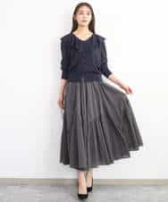 FKSGD41160 MK MICHEL KLEIN(MK ミッシェルクラン) ラッフルフリルデザインカーディガン/接触冷感/UVカット/洗える イエロー