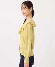 FKSGD41160 MK MICHEL KLEIN(MK ミッシェルクラン) ラッフルフリルデザインカーディガン/接触冷感/UVカット/洗える イエロー