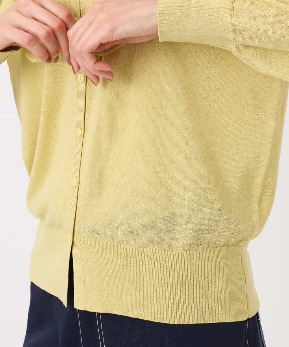 FKSGD41160 MK MICHEL KLEIN(MK ミッシェルクラン) ラッフルフリルデザインカーディガン/接触冷感/UVカット/洗える イエロー