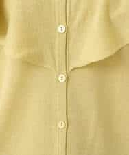 FKSGD41160 MK MICHEL KLEIN(MK ミッシェルクラン) ラッフルフリルデザインカーディガン/接触冷感/UVカット/洗える イエロー