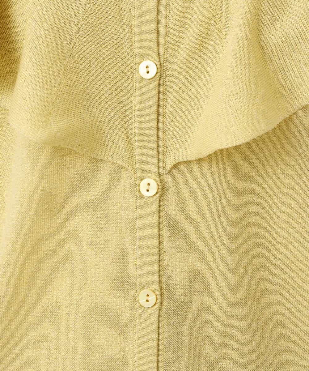 FKSGD41160 MK MICHEL KLEIN(MK ミッシェルクラン) ラッフルフリルデザインカーディガン/接触冷感/UVカット/洗える イエロー