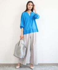 FKSGD42150 MK MICHEL KLEIN(MK ミッシェルクラン) [UVカット/接触冷感/洗える]キーネックカーディガン ブルー