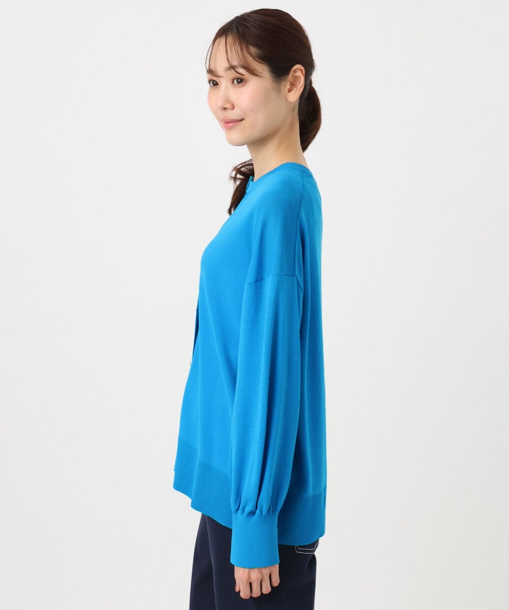 FKSGD42150 MK MICHEL KLEIN(MK ミッシェルクラン) [UVカット/接触冷感/洗える]キーネックカーディガン ブルー