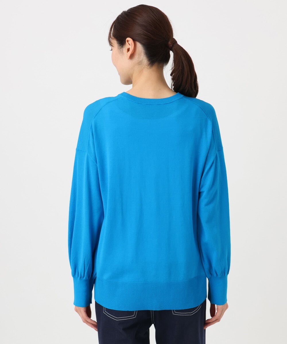 FKSGD42150 MK MICHEL KLEIN(MK ミッシェルクラン) [UVカット/接触冷感/洗える]キーネックカーディガン ブルー