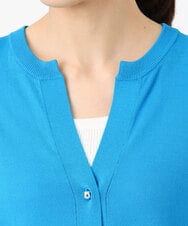 FKSGD42150 MK MICHEL KLEIN(MK ミッシェルクラン) [UVカット/接触冷感/洗える]キーネックカーディガン ブルー