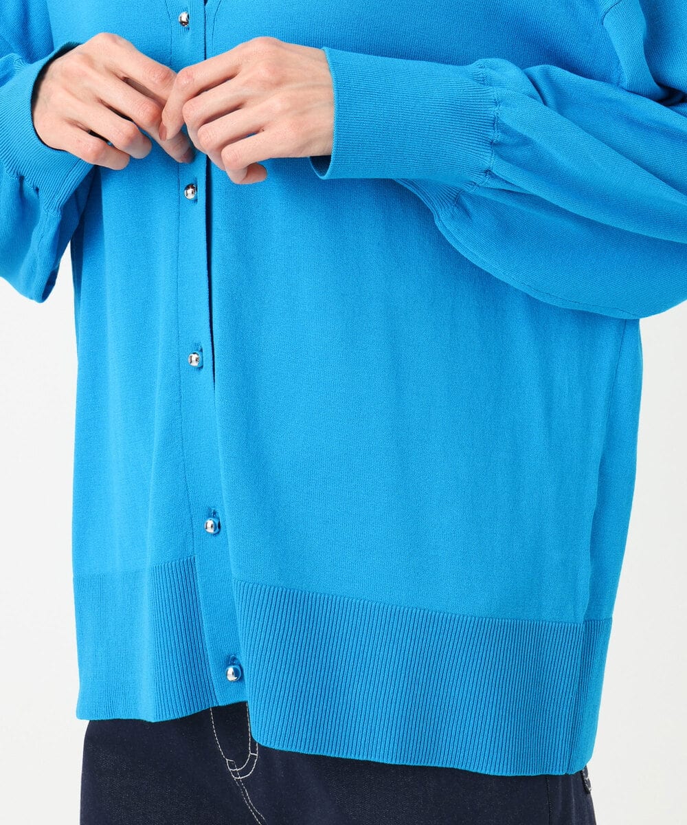 FKSGD42150 MK MICHEL KLEIN(MK ミッシェルクラン) [UVカット/接触冷感/洗える]キーネックカーディガン ブルー