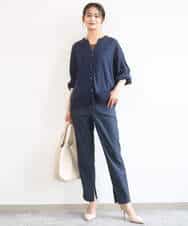 FKSGD42150 MK MICHEL KLEIN(MK ミッシェルクラン) キーネックカーディガン/接触冷感/UVカット/洗える ブルー