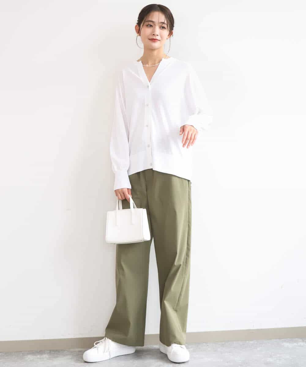 FKSGD42150 MK MICHEL KLEIN(MK ミッシェルクラン) キーネックカーディガン/接触冷感/UVカット/洗える ブルー