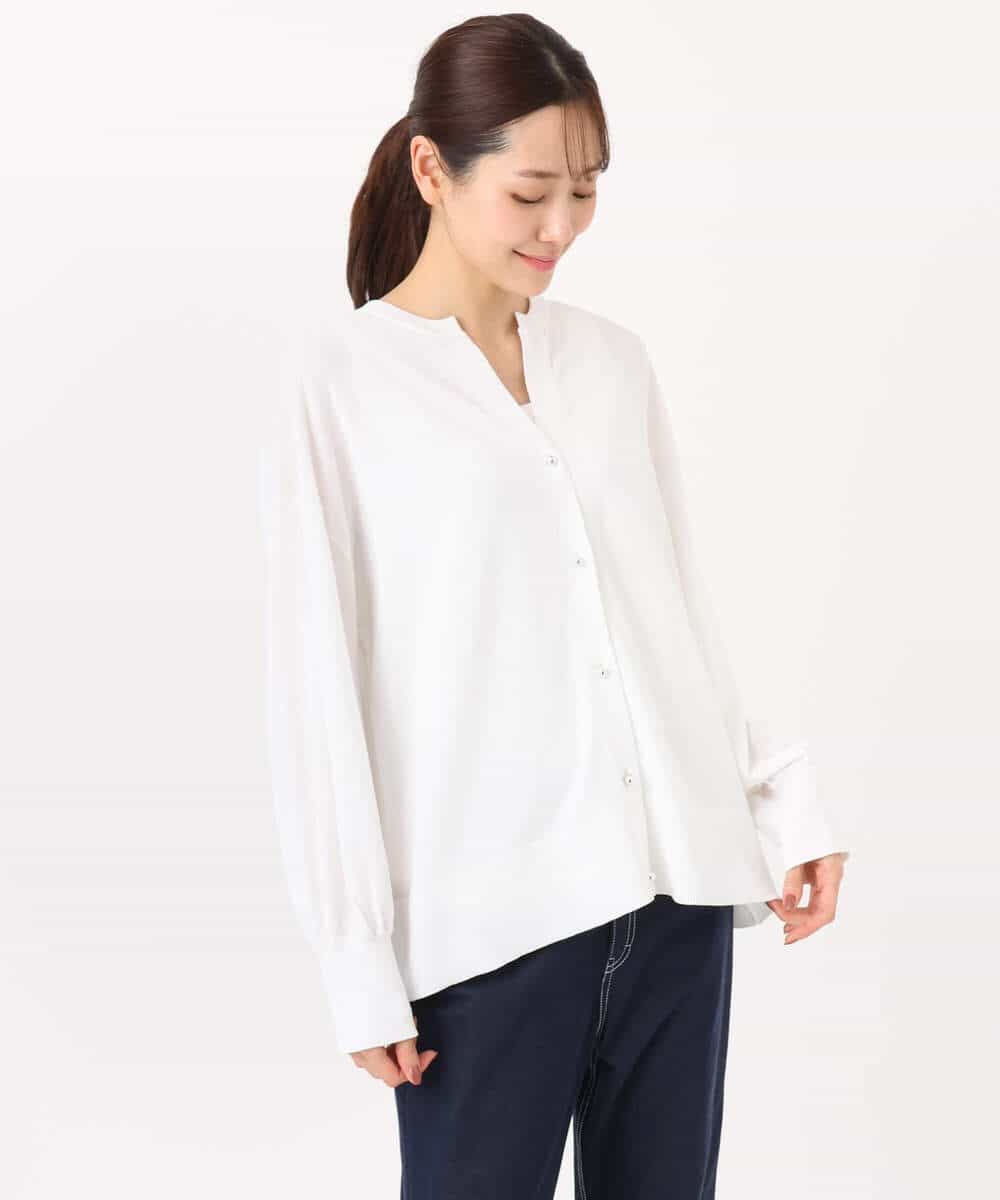 FKSGD42150 MK MICHEL KLEIN(MK ミッシェルクラン) キーネックカーディガン/接触冷感/UVカット/洗える ブルー