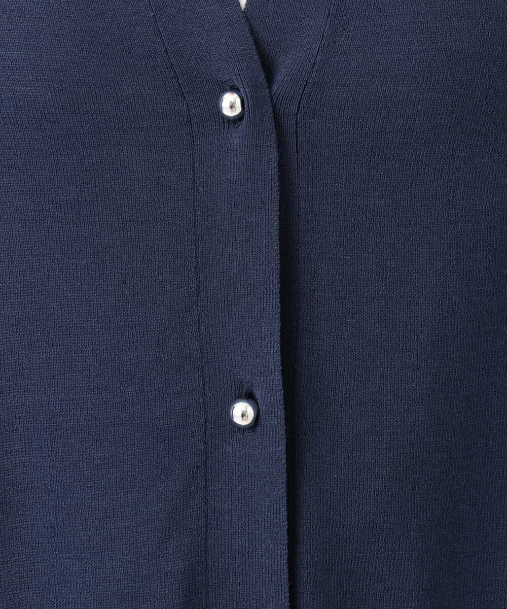 FKSGD42150 MK MICHEL KLEIN(MK ミッシェルクラン) キーネックカーディガン/接触冷感/UVカット/洗える ブルー