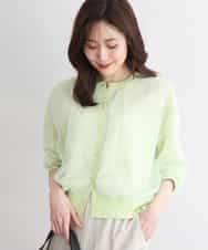 FKSGD50160 MK MICHEL KLEIN(MK ミッシェルクラン) [洗える]チュールシアーニットカーディガン ライムグリーン