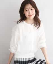 FKSGD50160 MK MICHEL KLEIN(MK ミッシェルクラン) [洗える]チュールシアーニットカーディガン ライムグリーン