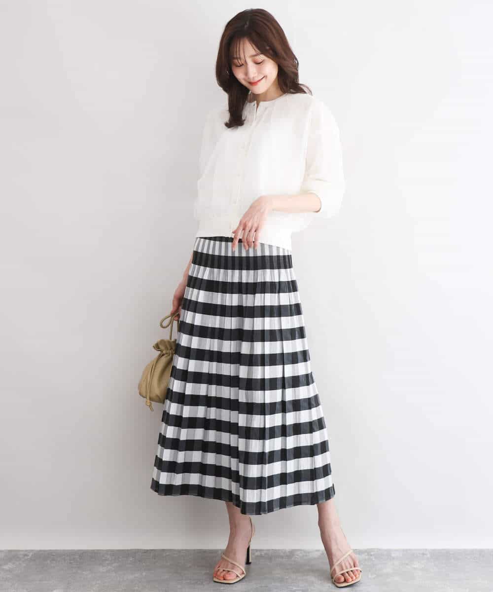 FKSGD50160 MK MICHEL KLEIN(MK ミッシェルクラン) [洗える]チュールシアーニットカーディガン ライムグリーン