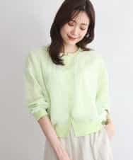 FKSGD50160 MK MICHEL KLEIN(MK ミッシェルクラン) [洗える]チュールシアーニットカーディガン ライムグリーン