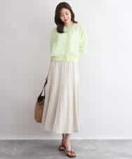 FKSGD50160 MK MICHEL KLEIN(MK ミッシェルクラン) [洗える]チュールシアーニットカーディガン ライムグリーン