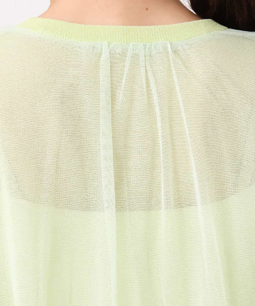 FKSGD50160 MK MICHEL KLEIN(MK ミッシェルクラン) [洗える]チュールシアーニットカーディガン ライムグリーン